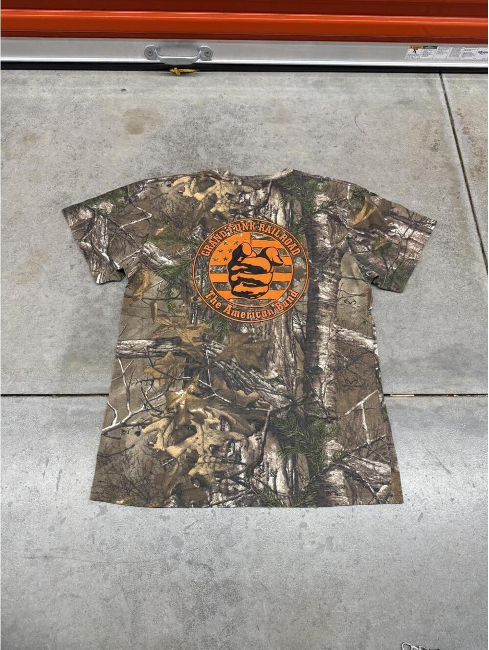 vintage russell athletics real tree camo grand funk brown shirt size large